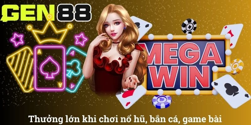 Thưởng lớn khi chơi nổ hũ, bắn cá, game bài